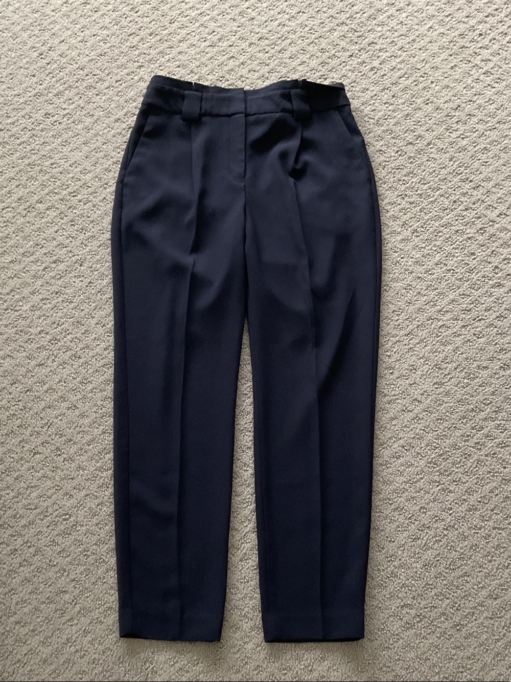 Express Navy High-Rise Pleated Trousers 0427